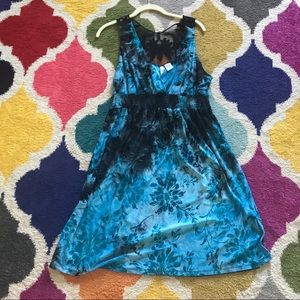 Sami + Jo XL blue black velvet design dress summer
